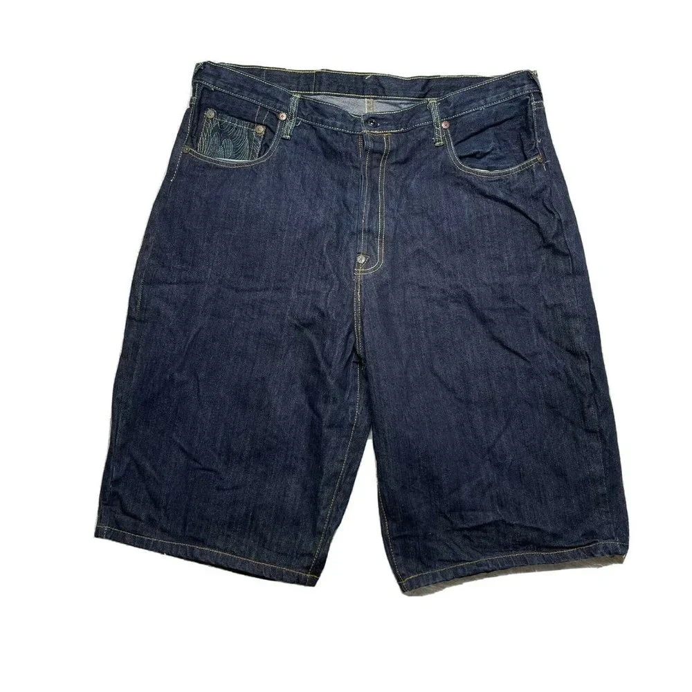 red monkey company jean denim shorts 42 embroidered designer mens - Picture 2 of 6